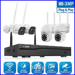 TOGUARD 3MP Wireless CCTV System 8CH NVR Security PTZ IP Cameras Night Vision UK