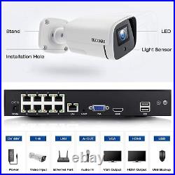 TOGUARD 4K 8CH POE NVR 8MP CCTV IP Camera Home Security Camera System Outdoor IR