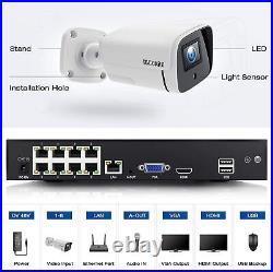 TOGUARD 4K IP Camera 8CH POE NVR 8MP CCTV Home Security Camera System Outdoor IR