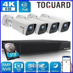 TOGUARD 4Pcs 4K PoE NVR Security Camera System Wired 8MP IP with 3TB Hard Drive