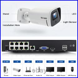 TOGUARD 8CH 5MP NVR IP Security POE CCTV Camera System Home Outdoor 1960P 0-3TB