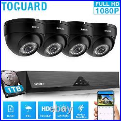 TOGUARD 8CH DVR CCTV Home Security Camera System 4pcs Dome Cameras With 1TB HDD