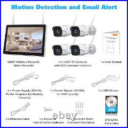 TOGUARD 8CH NVR Wireless WIFI Security Camera System IP Outdoor Surveillance Cam