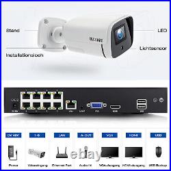 TOGUARD 8CH PoE NVR Security Camera System Outdoor CCTV Wired IP Cam NightVision