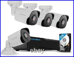 VEEZOOM 4K PoE NVR Security Camera System, 8channels NVR with 4X 5MP PoE CCTV IP