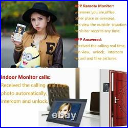 WIFI Wireless Digital Doorbells 4 Ways To Unlock Indoor Monitor+1 Outdoor Camera