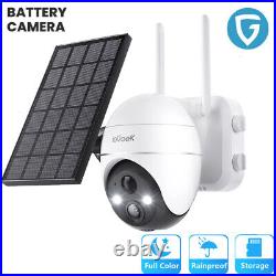 WiFi IP Battery Security Camera 5MP HD Solar Powered Wireless Home CCTV Outdoor