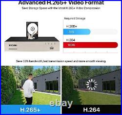 ZOSI 1080P CCTV Outdoor Security Camera System Night Vision 5MP-Lite 8CH DVR 1TB