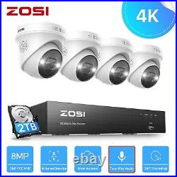 ZOSI 4K 8MP PoE CCTV Camera System 8CH/16CH NVR Home Security Kit Outdoor Audio
