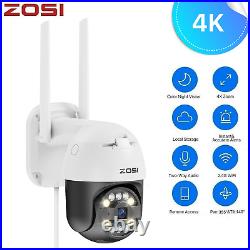 ZOSI 4K WiFi Wired Camera Outdoor CCTV PTZ Smart Security Camera Auto-Tracking