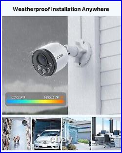 ZOSI 5MP POE CCTV System 4MP Audio Record Security Camera 8CH NVR with 2TB HDD