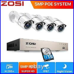 ZOSI 5MP POE CCTV System 8CH NVR 1TB HDD Smart Home Security IP Camera Outdoor