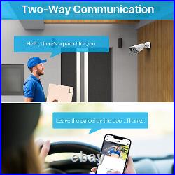 ZOSI 8MP POE CCTV System 10x Camera 2Way Audio 16CH NVR AI Human Detection 4TB