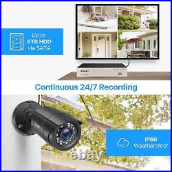 ZOSI CCTV 1080P Security Camera System Outdoor 8 Channel Surveillance DVR 1TB HD