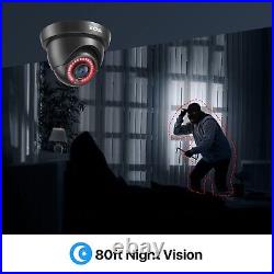 ZOSI CCTV Camera Add-on Kit 1080P HD 3000TVL BNC Outdoor Dome 80ft Night Vision