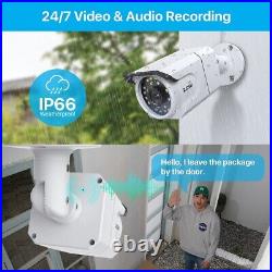 ZOSI CCTV Camera System 4K 16CH POE NVR 8MP Audio Recording Outdoor ColorVu 3TB