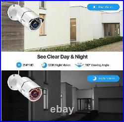 ZOSI CCTV Security Camera 5MP PoE 8CH NVR Home Outdoor System With 2T Hard Drive