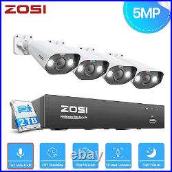 ZOSI POE CCTV 5MP HD IR Security Camera System 4K NVR Home Surveillance Outdoor