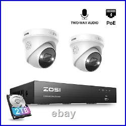 ZOSI UHD 4K CCTV System Night Vision Outdoor Security Audio Camera 8CH NVR +2TB