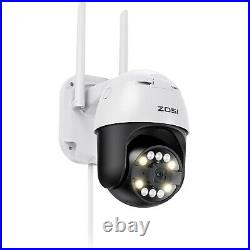 ZOSI WiFi Camera Outdoor CCTV PTZ Smart Security Camera Auto-Track AI Detection