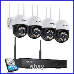 ZOSI Wireless WiFi CCTV Security Camera System LCD 2-Way Audio Night Vision 1TB