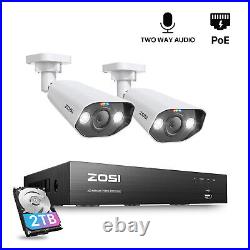 Zosi 8mp Cctv 8mp 4k Nvr Colorvu Ip Poe Outdoor Camera With Audio Poe System Kit